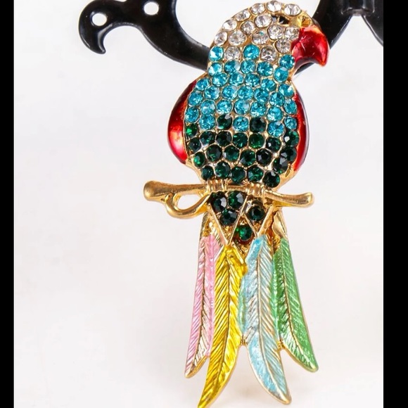 Cubic Zirconia Parrot Earrings - Picture 3 of 6